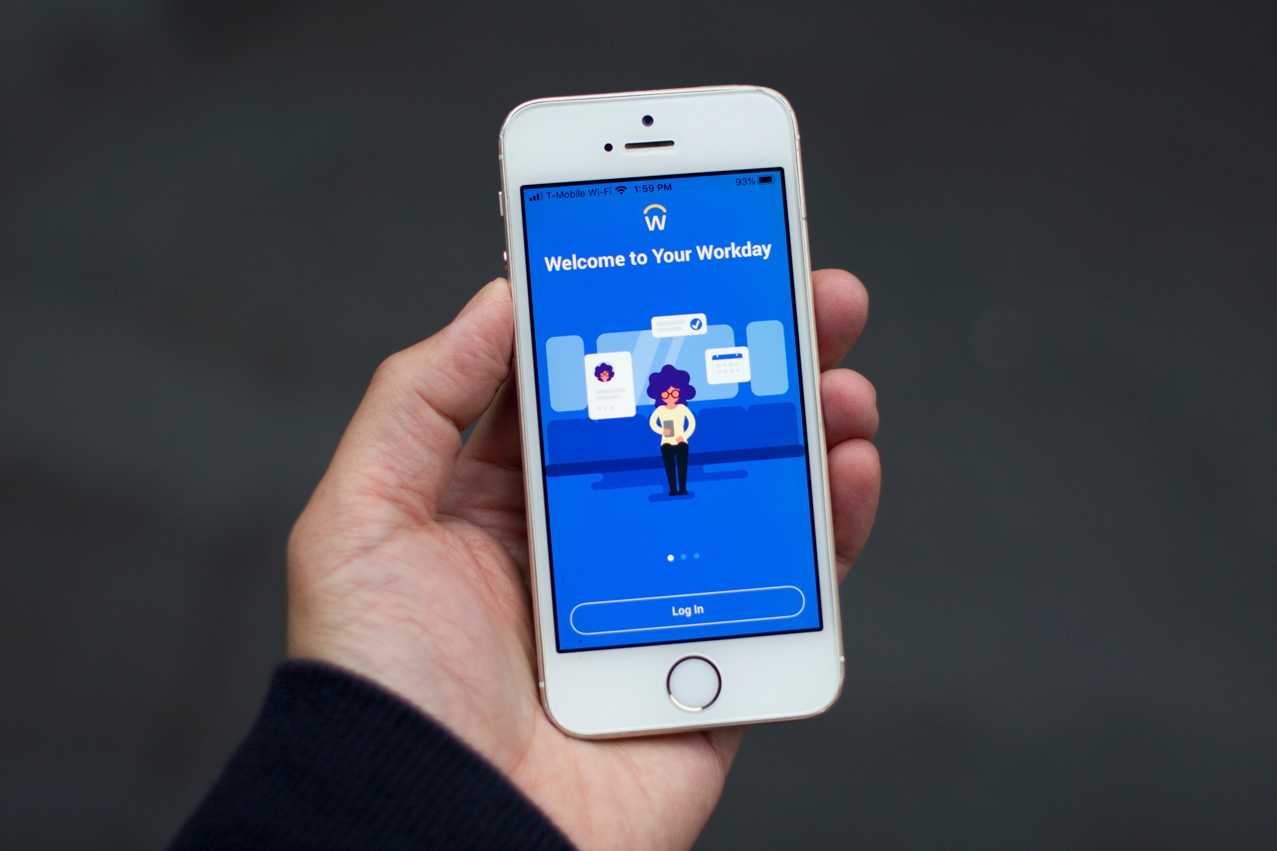 phone with workday app open